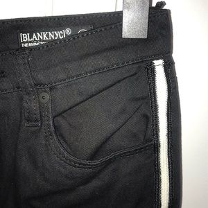 Blank NYC Black Jeans With White Stripe